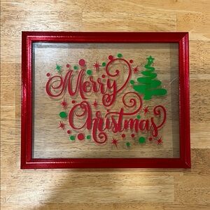 Festive Red and Green Merry Christmas Frame 8x10